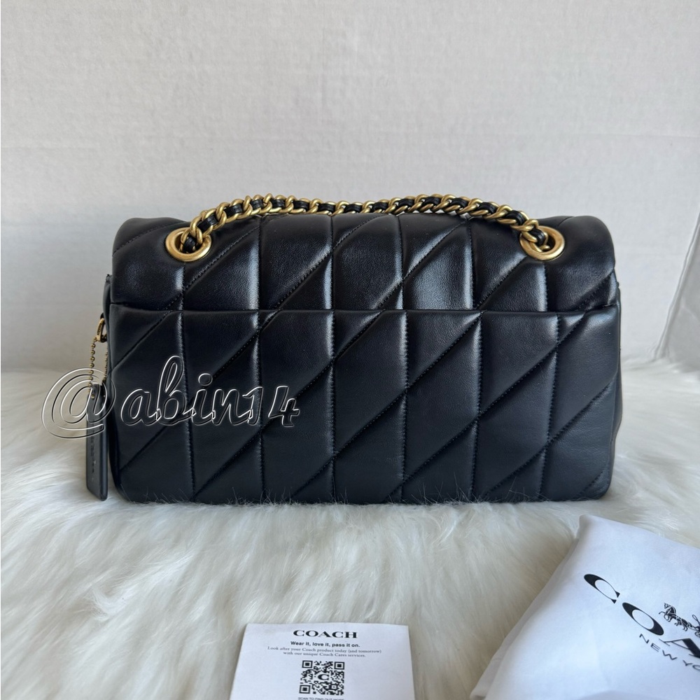 Coach Black Leather Tabby 26 with Pillow Quilting Shoulder Crossbody Bag - Picture 2 of 10